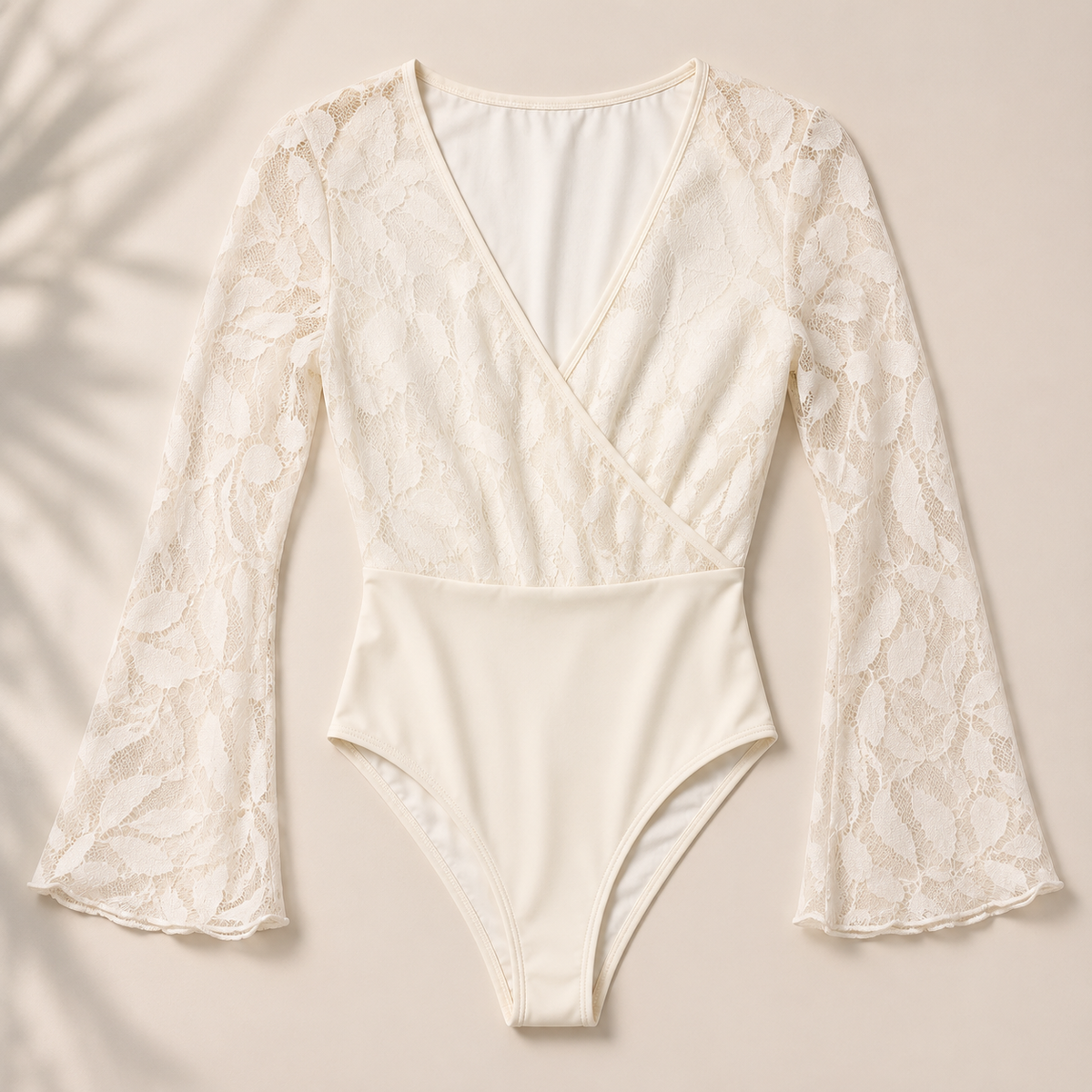 Lace Bodysuit with Winged Sleeves