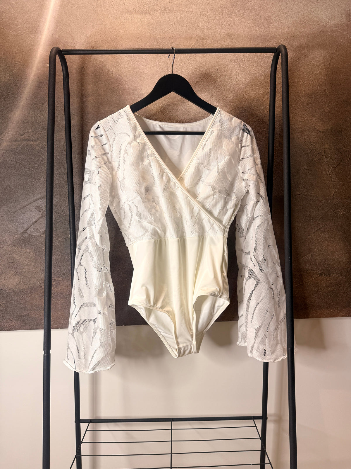 Lace Bodysuit with Winged Sleeves